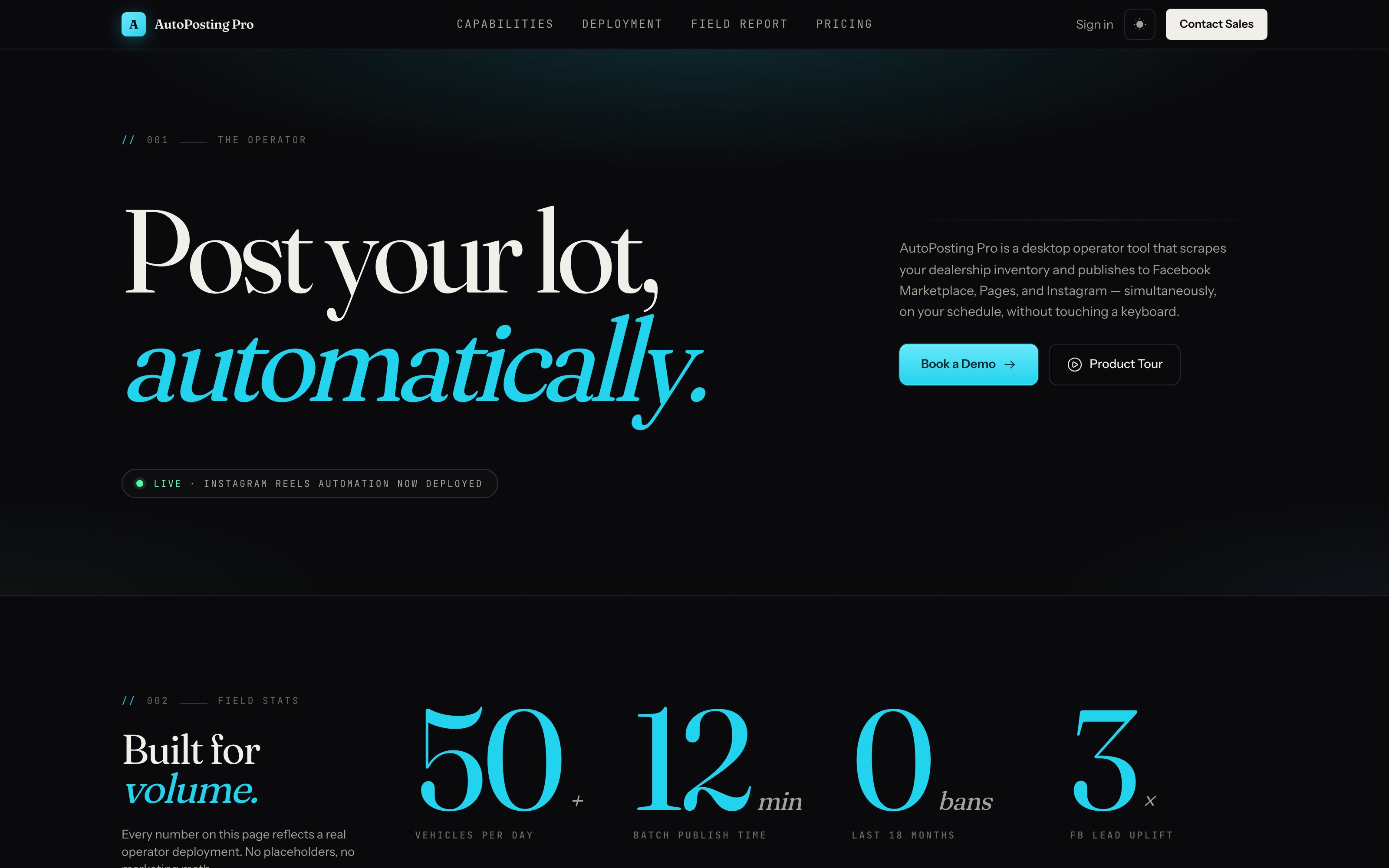 AutoPosting Pro marketing site hero